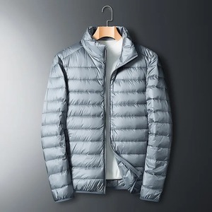 Wholesale Custom Winter Down Puffer Jacket | Hooded Lightweight Warm Outdoor Zipper <b>Coat</b> for Men - Product Image 3