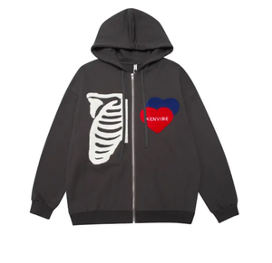 Sudadera con capucha de hombre de talla grande con logotipo personalizado de muestra gratis con sudadera de chenilla francesa bordada con capucha bordada - Product Image 1