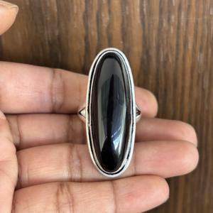 Trending Hot selling Wholesale Original <b>Black</b> Onyx Gemstone 925 Sterling Silver Oval Ring for Women Factory Price <b>Jewelry</b> - Product Image 3