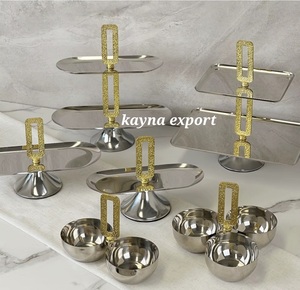 Support à gâteau rond à 2 étages en aluminium de haute qualité, fait à la main, décoratif, pour buffet de mariage, certifié CE - Product Image 3