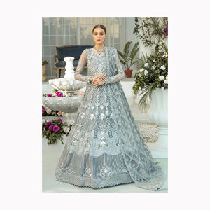 Exclusif Gris mariée mariage français perlé paillettes dentelle broderie fil brillant robe de soirée fabricant et fournisseur de tissu - Product Image 4