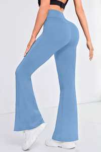 Whiteaura International Custom Mid Waist Loose Fit Fleece <b>Flare</b> Yoga Pants Breathable Stretchy Workout <b>Leggings</b> Patchwork - Product Image 6