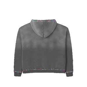Style américain mode 100% coton full zipper street hoodie sweatshirt gemstone pullover hommes femmes Washed cloutded tops - Product Image 4
