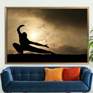 Printed <b>Canvas</b> Artwork: Martial Wall Decor for Man Cave,1P:Gold <b>Framed</b> - Product Image 1