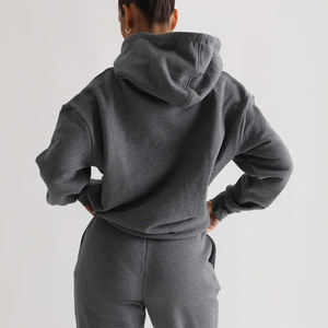 Ensemble deux pièces sweat à capuche et pantalon personnalisé de haute qualité vierge épais survêtements lourds survêtements en coton éponge survêtements survêtements - Product Image 3
