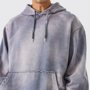 Logo d'impression bouffée personnalisé le plus vendu 400 GSM lourd surdimensionné 100% coton Sunfade - Product Image 5