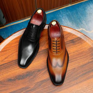 Chaussures Oxford en cuir de vachette pleine fleur avec talon amorti et design antidérapant, chaussures habillées pour hommes, chaussures en cuir - Product Image 1