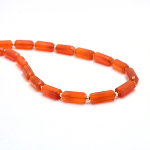 AAA+ <b>Red</b> Onyx 4x10mm-5x12mm Faceted Tube Briolette Natural <b>Red</b> Onyx Semi Precious Gemstone Loose Cylinder Pipe <b>Beads</b> For Jewelry - Product Image 3