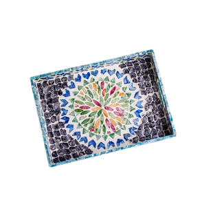 Fabriqué à la main élégant nacre incrusté bois plateau de service bureau usage domestique-vente en gros Vietnam Table basse décor plateaux alimentaires - Product Image 1