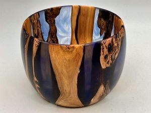 Élégant bol en résine en bois fait à la main rustique moderne pièce maîtresse décorative cuisine maison Table pièce de déclaration - Product Image 5