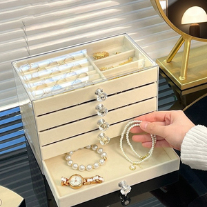 Exquisita Caja de Almacenamiento de Joyas de 5 Niveles, Gran Capacidad para Collares y Pendientes - Product Image 1