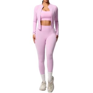 Conjunto de Yoga Deportivo sin Costuras para Mujer, Otoño, Ligero, Suave, Sujetador Deportivo y Leggings con Logotipo Frontal, Ropa Deportiva Cómoda - Product Image 6