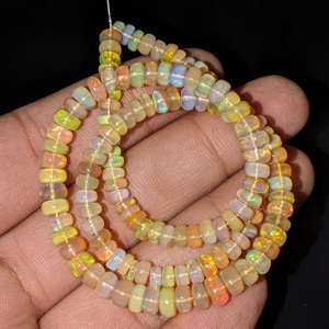15-Inch Ethiopian Welo Fire <b>Opal</b> Bead <b>Necklace</b> 100% Natural High Quality 5-6mm Smooth <b>Opal</b> Bead Customizable Personalized - Product Image 3