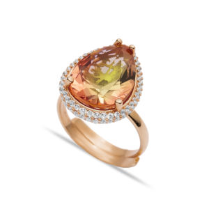 Magnifique Poire Coupe Sultanite CZ Pierre Conception En Gros Turc 925 Bijoux En Argent Sterling À La Main Fine Bijoux - Product Image 4