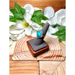 Navajo-<b>Crafted</b> Red Skin Turquoise & Sterling Silver Ring Size 7-Cultural Collectible Jewelry - Product Image 3
