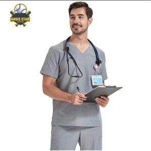 Combinaison médicale anti-rides unisexe à séchage rapide pour infirmière Scrubs d'hôpital OEM personnalisés Sets de gommage confortables en tissu tricoté - Product Image 3