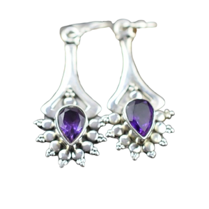 Best Quality Designer <b>Earrings</b> 925 Solid Sterling Silver Handmade Gemstone Amethyst Spinner <b>Dangle</b> <b>Earrings</b> 925 Stamp Jewelry - Product Image 1