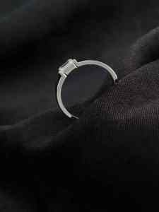 Hip Hop plateado Moissanite diamante Esmeralda corte hombres anillo bisel conjunto joyería para hombres 925 plata esterlina - Product Image 5