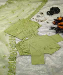 Designer Smooth <b>Fabric</b> Beautiful Embroidery Work Top Bottom with Dupatta Formal Wear Wholesale Price Ethnic Garment Alphanumero Gharara - Product Image 3