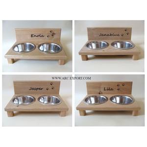 ชุดชามให้อาหารสุนัข2ชิ้นทำจากโลหะชามอาหารและน้ำสำหรับตกแต่งสวนรูปทรงกลมมีคุณภาพระดับพรีเมียม - Product Image 3