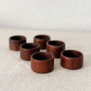 Juego de Anillos para Servilletas de Madera Maciza, Porta Servilletas Rústico Hecho a Mano para Mesa de Comedor, Decoración de Bodas y Hogar - Product Image 2