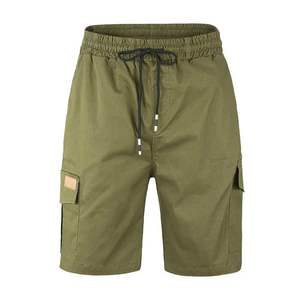 New Design Front Pockets 100% Cotton Solid High Street <b>Elastic</b> <b>Waist</b> Men's <b>Cargo</b> <b>Shorts</b> High Quality Breathable Eco-Friendly OEM - Product Image 1