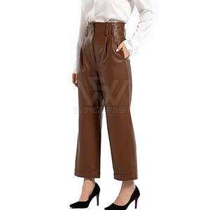 กางเกงหนังขาตรงเข้ารูปสำหรับผู้หญิงกางเกงแฟชั่นหน้าหนาวแบบลำลองระบายอากาศได้ดี - Product Image 1