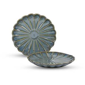 Juego de 2 Platos de Cerámica con Forma de Flor Marrón Bohemia, 10.5 Pulgadas, Vajilla de Porcelana para Bodas, Fiestas y Hoteles, Patrón Personalizable - Product Image 3