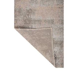 Alfombra Uvenuti de Lana y Seda de Bambú Tejida a Mano, Color Marfil, LRB-5004, Rectangular, Abstracta, para Dormitorio, Hecha a Mano con Técnicas de Viscosa - Product Image 5