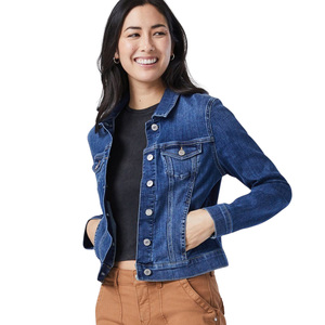 Chaqueta Vaquera Corta para Mujer, Estilo Vintage, Transpirable, Lavada, con Top Corto y Peluche, Fabricante OEM ODM - Product Image 1