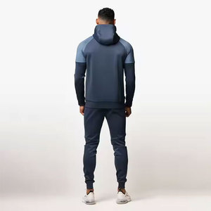 Venta al por mayor Premium 100% algodón hombres Jogger Gymwear conjunto de alta calidad impreso sólido Streetwear chándal personalizado invierno - Product Image 2