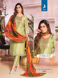 Robe élégante en soie Chanderi pour femmes Kurtis Style indien pakistanais Chinon Bandhani Dupatta Élégant Indien Pakistanais - Product Image 6