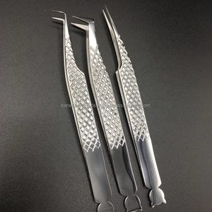 Nouveautés : Pinces à épiler professionnelles pour extensions de cils, pointe fine de précision, acier inoxydable, anti-magnétiques, pour cils en vison, avec poignée ergonomique - Product Image 4