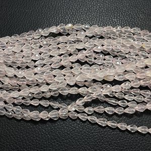 ลูกปัดหยดน้ำแร่ควอตซ์แบบเหลี่ยมเพชรพลอยสีชมพูธรรมชาติสำหรับทำเครื่องประดับ - Product Image 4