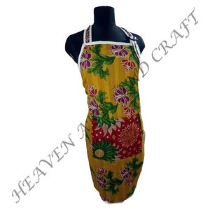 Kantha vintage fait à la main en coton recyclé tablier de cuisine bohème tablier de jardinage cadeau maman Chef ustensiles de cuisine tabliers de Jaipur Inde - Product Image 4