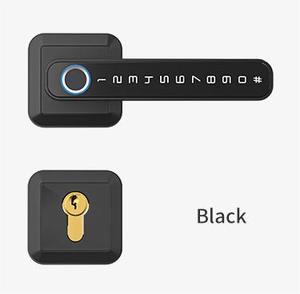 Maniglia per porta quadrata contemporanea con serratura e chiusura a chiave con leva per sbloccare a distanza <span class=keywords><strong>password</strong></span> per impronte digitali 5-in-1Lock - Product Image 1