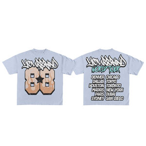 Ropa informal, camisetas en blanco, cuello redondo, Media manga, algodón pesado, Camiseta de felpa francesa, serigrafía personalizada, ajuste cómodo - Product Image 3