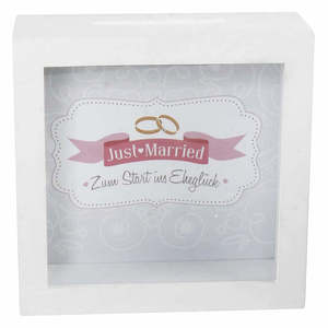 Coffret cadeau de mariage pour jeunes mariés : cadre photo et tirelire - Product Image 2
