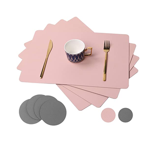 Vente chaude imperméable en cuir Pu Lieu Durable Assiette Tapis PU Table À Manger Tapis Faux Cuir Dîner Assiette Tapis Pas Cher prix - Product Image 4
