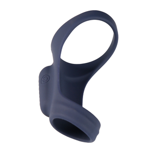 Mainan seks dewasa pria, cincin pijat getaran prostat dengan cincin kunci sperma kunci Delay pasangan Shock ganda mainan cincin Stimulator - Product Image 1