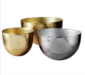 Juego de 3 cuencos de Metal para Chocolate árabe, cuencos redondos de diseño hechos a mano para servir para el hogar y la fiesta, cuenco decorativo de Metal para Chocolate - Product Image 1
