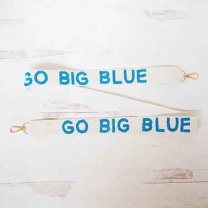 สายกระเป๋าปักลูกปัดสีฟ้าสดใส งานแฮนด์เมด สำหรับกระเป๋าสะพายข้าง  อะไหล่เปลี่ยนสายกระเป๋า - Product Image 5