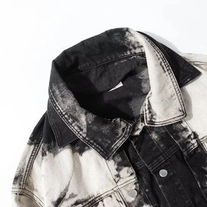 Custom Vintage Casual <b>Fur</b> <b>Lined</b> Denim <b>Jacket</b> Turn Down Collar Winter Coat Patchwork Washed Denim Work Men's Denim <b>Jacket</b> - Product Image 2