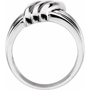 Stuller 14KW Criss-Cross <b>Ring</b> 50550:100002P 18K Gold Plated Stainless Steel and Alloy Classic Religious Style Inlay Setting - Product Image 2