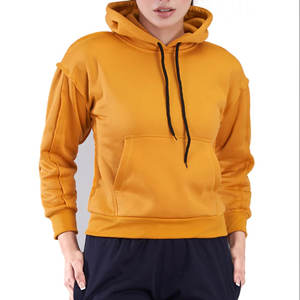 Sudaderas con capucha de mujer de alta calidad con mangas largas de secado rápido estilo informal teñido liso para invierno - Product Image 1