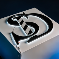 Enseigne lumineuse LED sur mesure OEM, lettres en relief avec face en acrylique et acier inoxydable, logo personnalisé pour immeuble de bureaux, conception de logo sur mesure