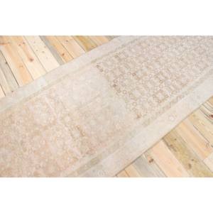 Tapis turc 3,6x9,7 pi (109x296 cm), tapis beige géométrique vintage - Product Image 2