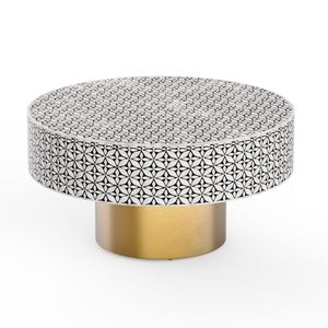 Table basse élégante et moderne, respectueuse de l'environnement, avec incrustation d'os unique, en bois massif, pour le salon et la maison - Product Image 1