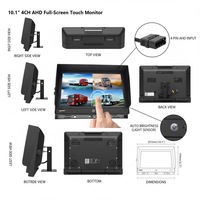 Vision nocturne infrarouge, écran tactile capacitif IPS 10,1 pouces | Enregistreur DVR 4 canaux 1080P Système de caméra de recul 12-24V Luxe