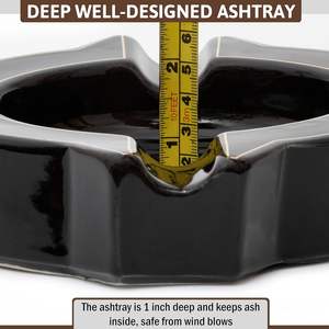 Cendrier en céramique de luxe résistant à la chaleur, fait à la main, pour la maison et le salon - Product Image 3